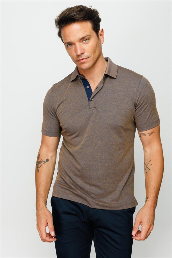 Мужская футболка поло коричневая 