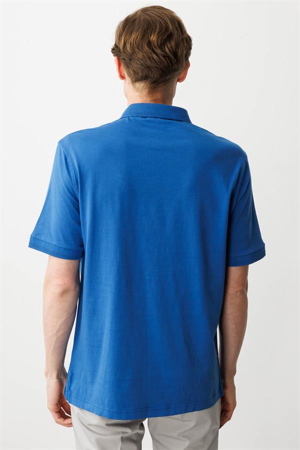 Erkek Polo Yaka T-shirt Saks