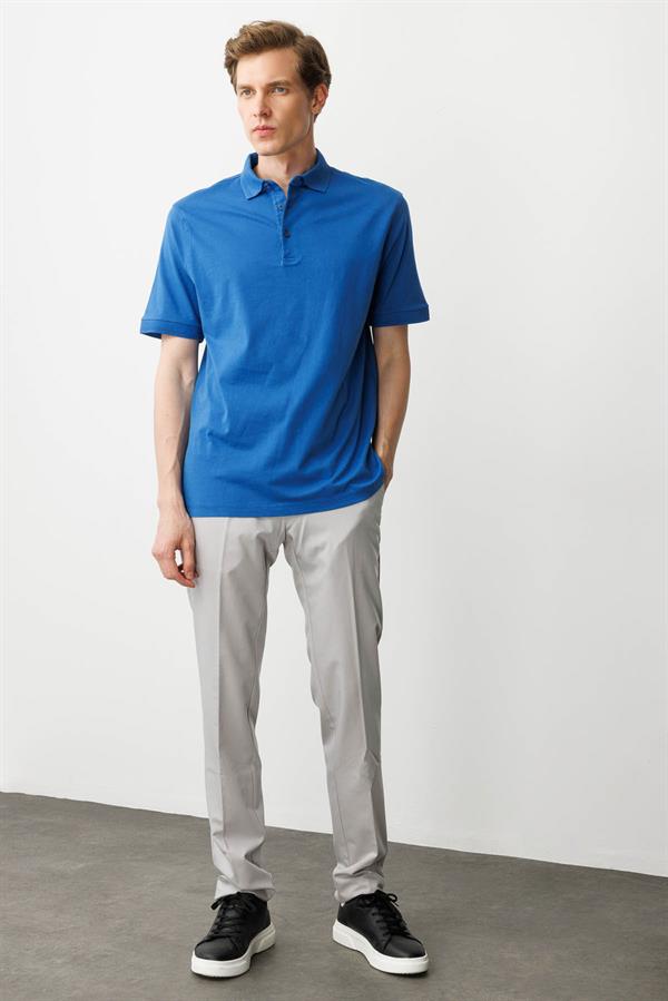 Erkek Polo Yaka T-shirt Saks