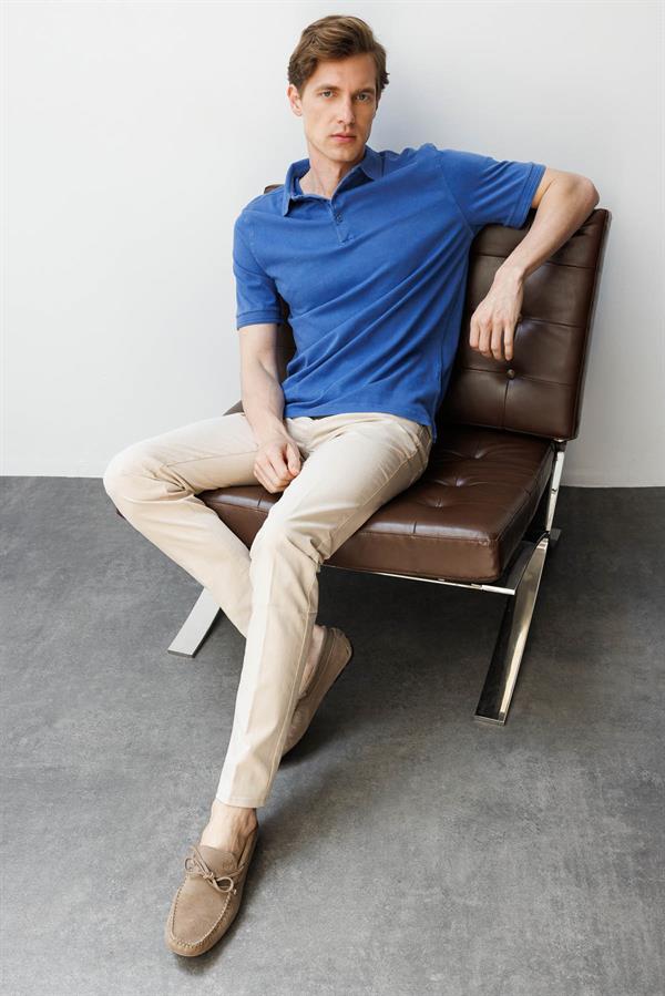 Erkek Polo Yaka T-shirt Saks