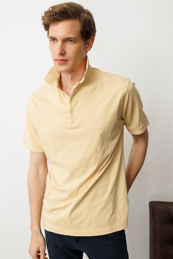 Erkek Polo Yaka T-shirt Sarı