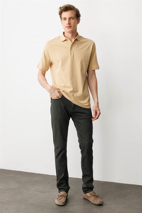 Erkek Polo Yaka T-shirt Sarı