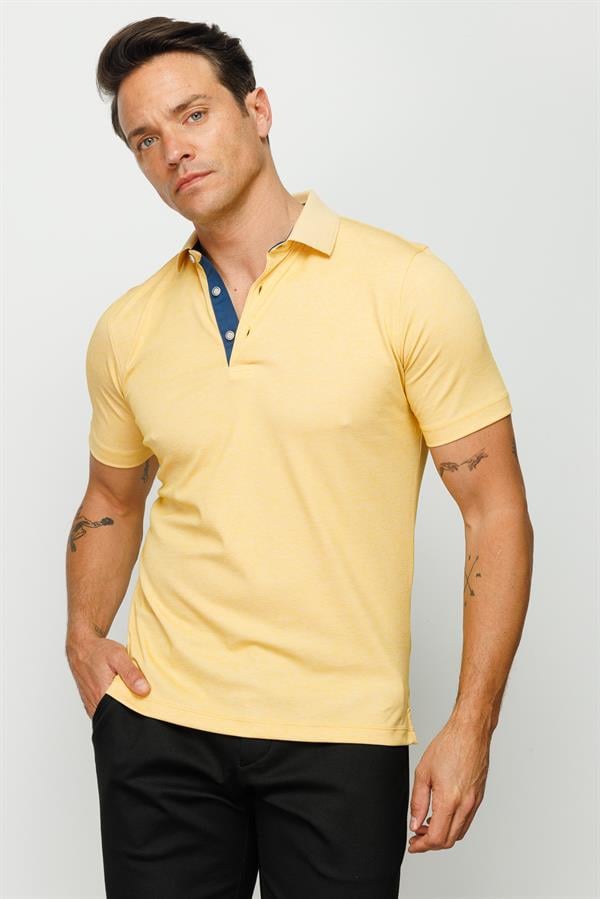 Мужская футболка поло желтая  