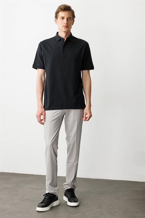 Erkek Polo Yaka T-shirt Siyah