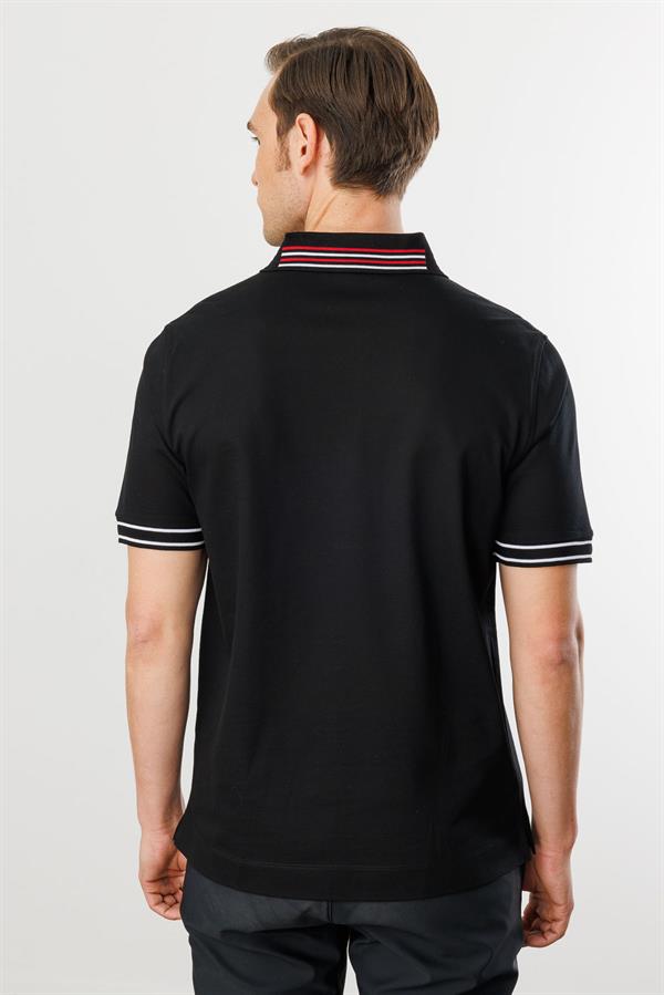 Erkek Polo Yaka T-shirt Siyah