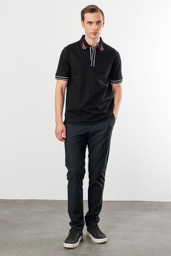 Erkek Polo Yaka T-shirt Siyah