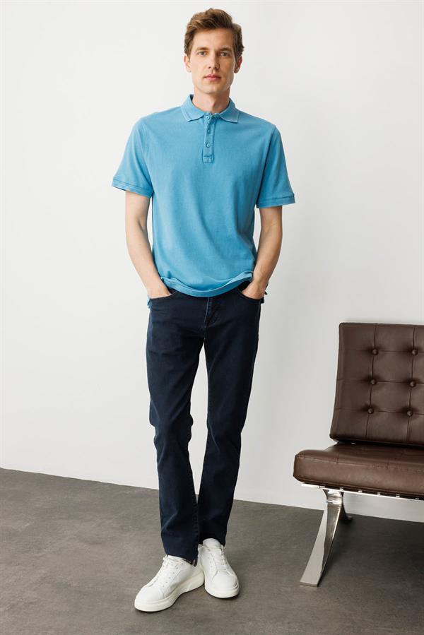 Erkek Polo Yaka T-shirt Turkuaz