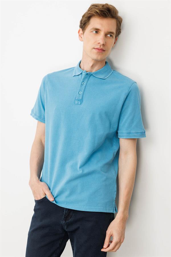 Erkek Polo Yaka T-shirt Turkuaz