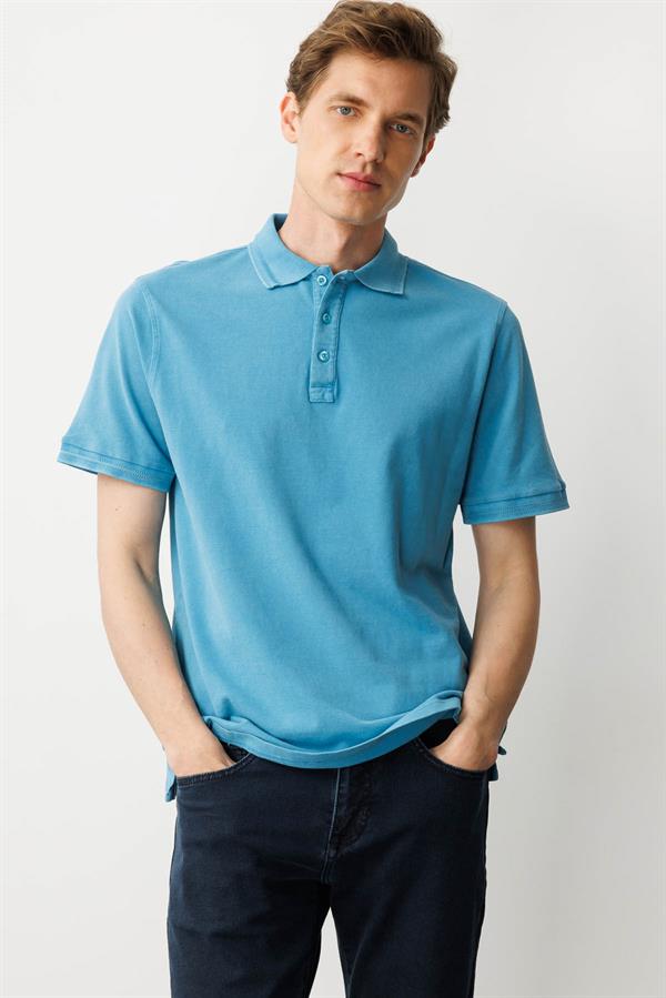 Erkek Polo Yaka T-shirt Turkuaz