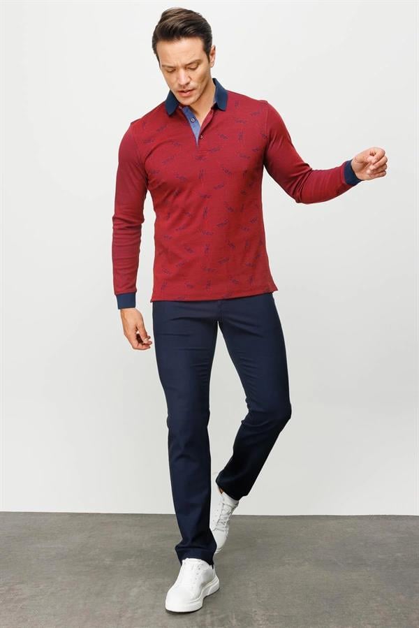 Мужская толстовка с воротником поло и перьями