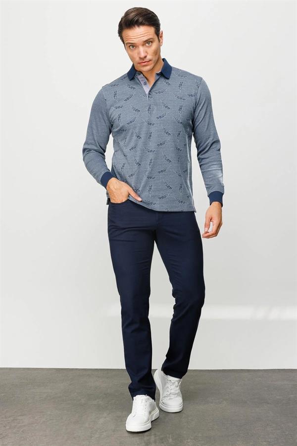 Мужская толстовка с воротником поло и перьями