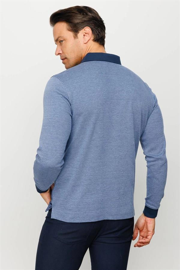 Мужская толстовка с воротником поло и перьями