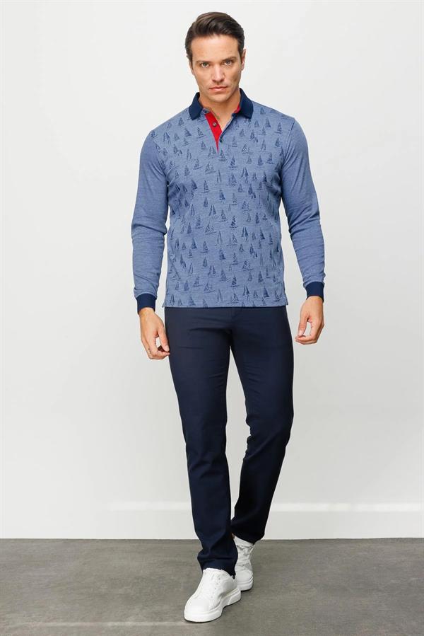 Мужская толстовка с воротником-поло с рисунком