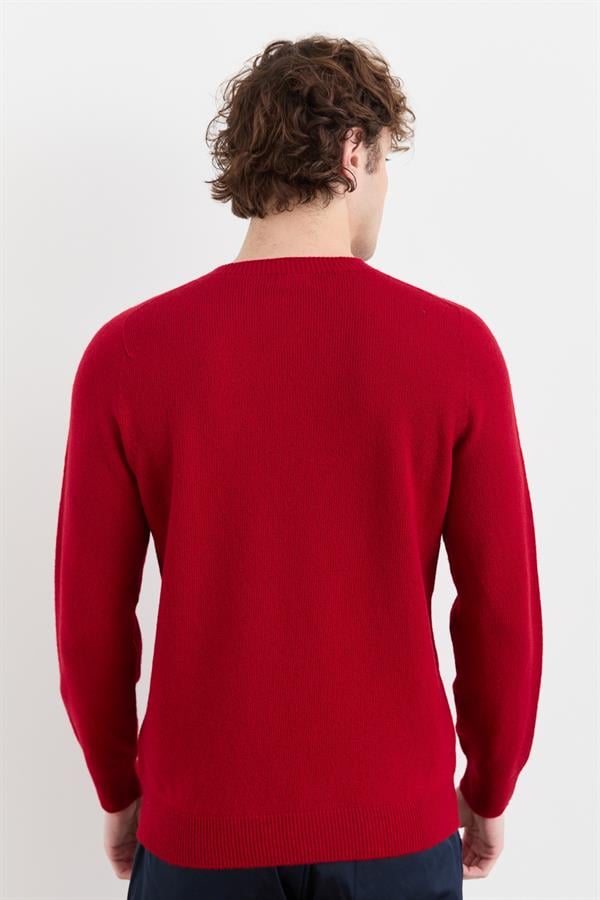Мужской базовый шерстяной свитер с круглым вырезом