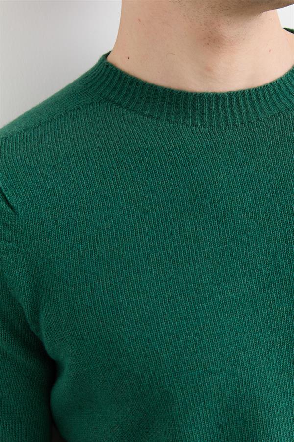 Мужской базовый шерстяной свитер с круглым вырезом