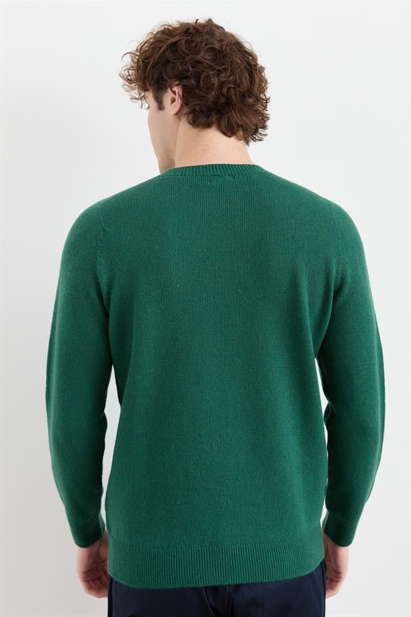 Мужской базовый шерстяной свитер с круглым вырезом