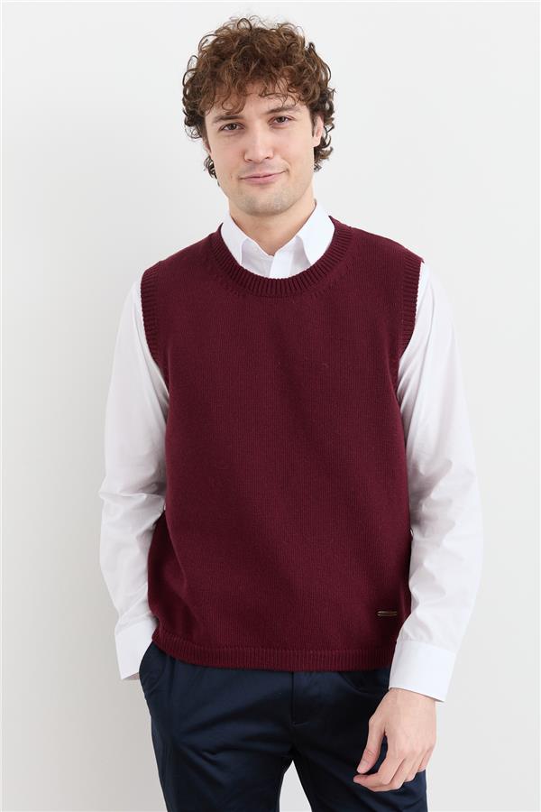 Мужской шерстяной свитер с круглым вырезом