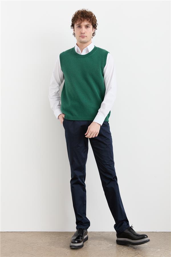 Мужской шерстяной свитер с круглым вырезом