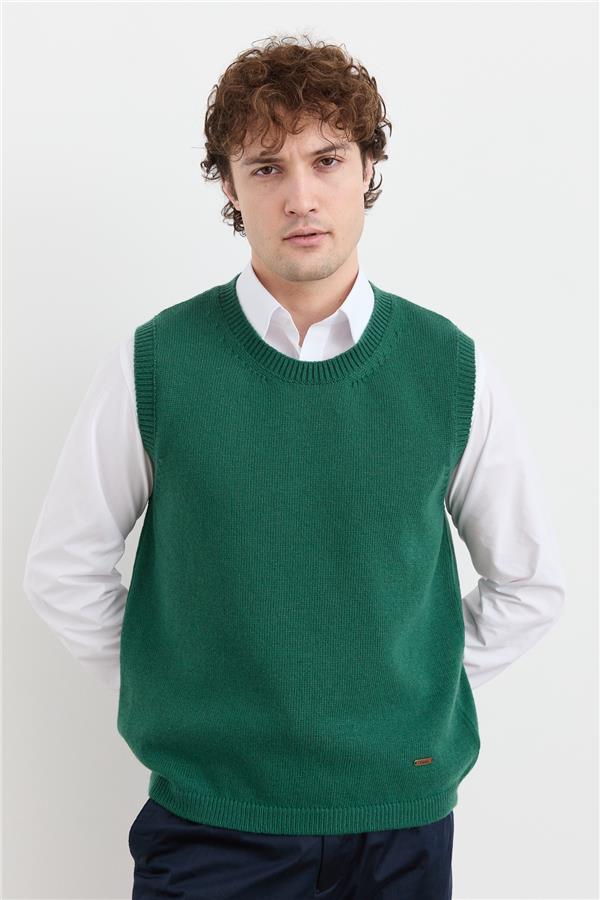 Мужской шерстяной свитер с круглым вырезом