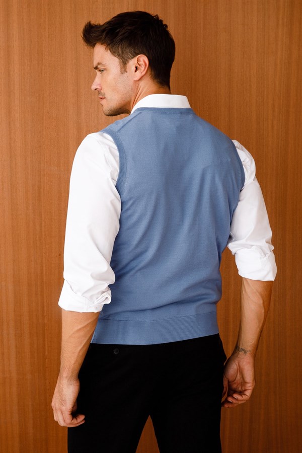 Мужской трикотаж Свитер ВОЗДУШНО-СИНИЙ