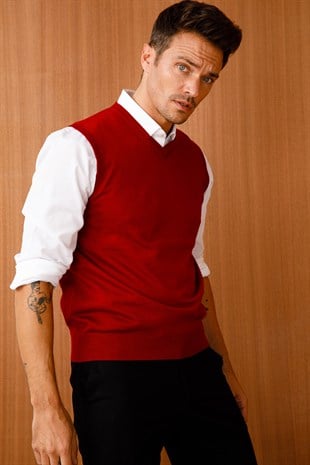 Мужской трикотаж Свитер темно-красный