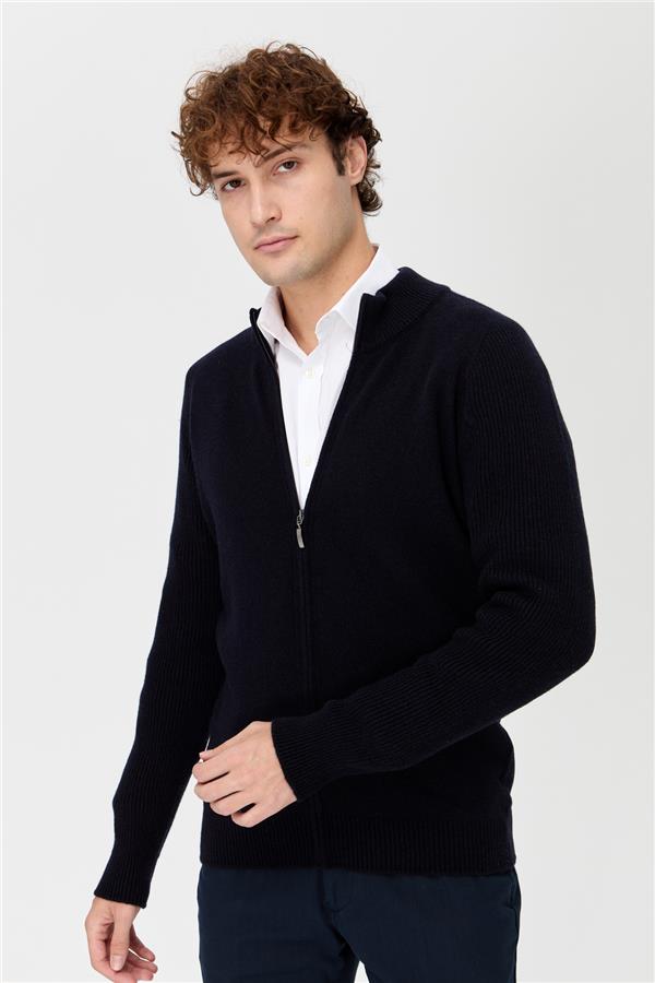 Мужская шерстяная куртка темно-синий