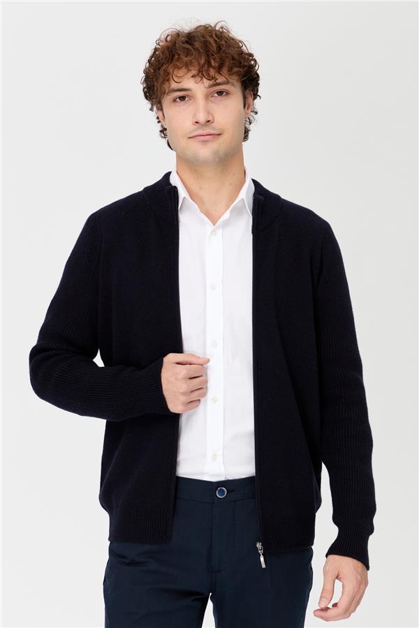 Мужская шерстяная куртка темно-синий