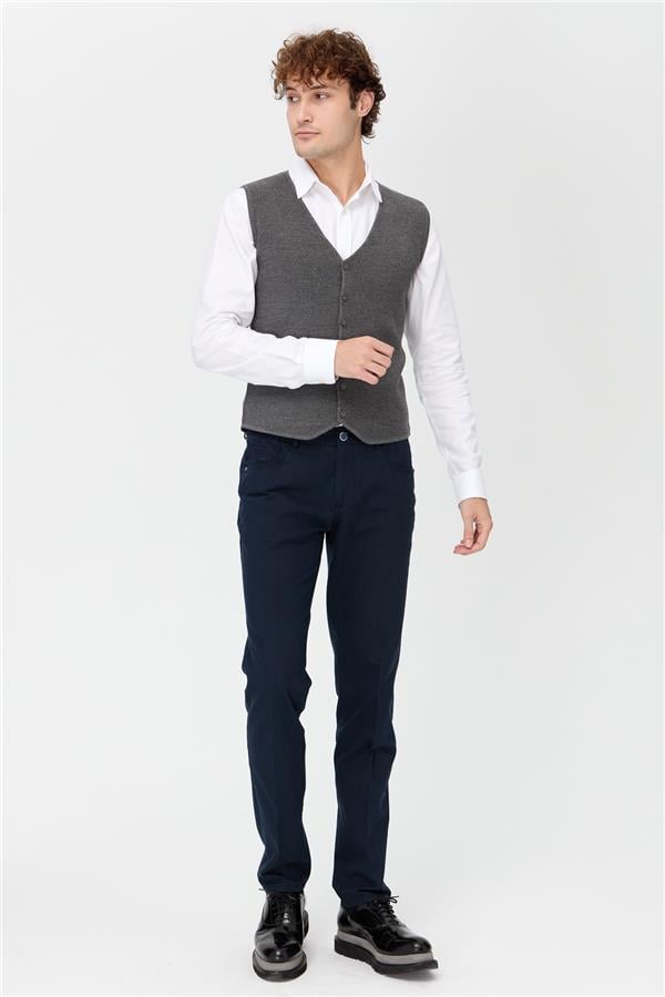Мужской двухцветный тонкий жилет Серый
