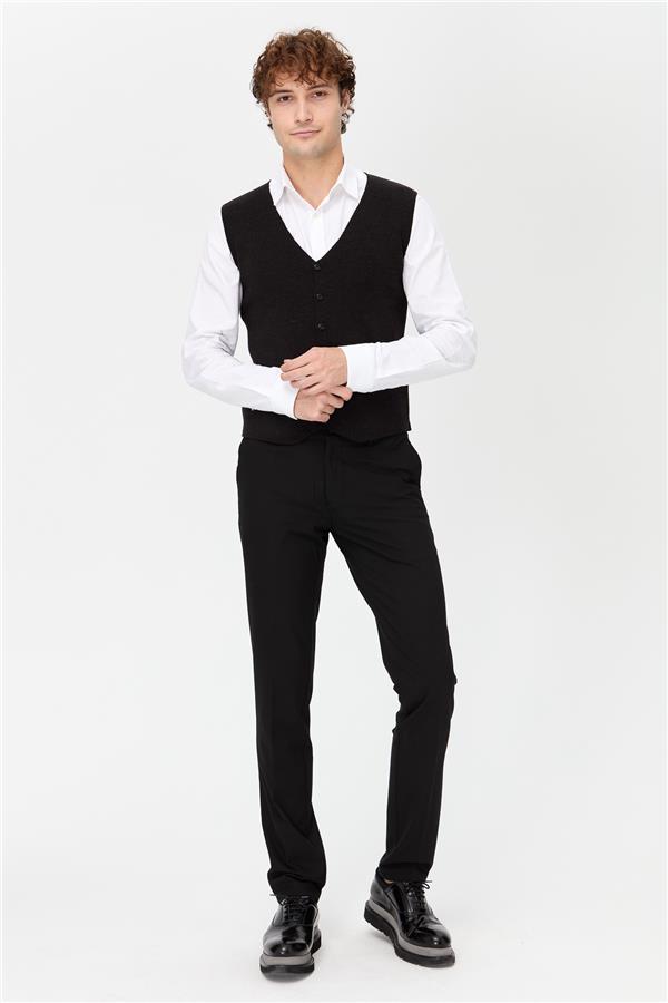 Мужской жилет тонкой вязки антрацитовый цвет