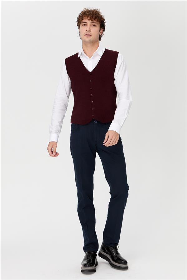 Мужской жилет тонкой вязки Бургундия