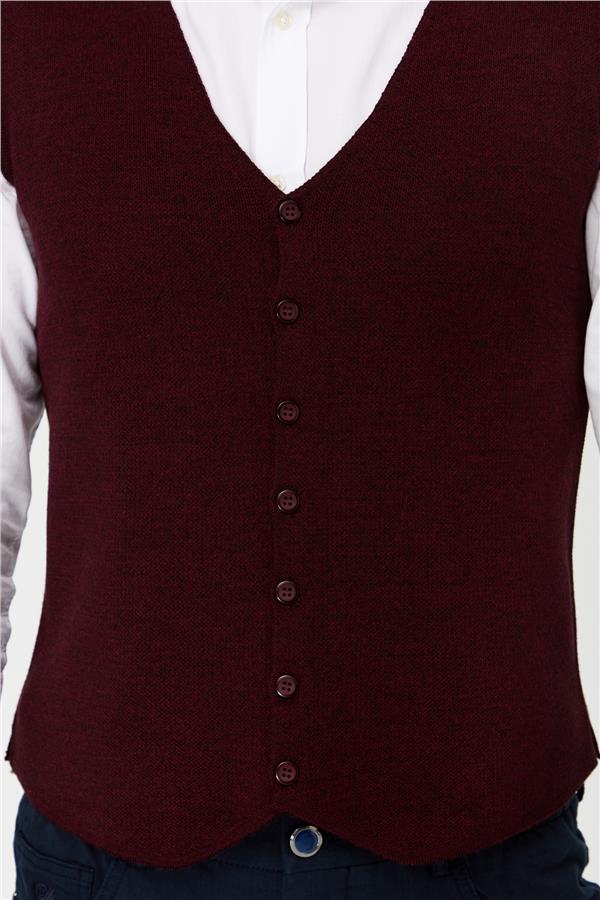Мужской жилет тонкой вязки Бургундия