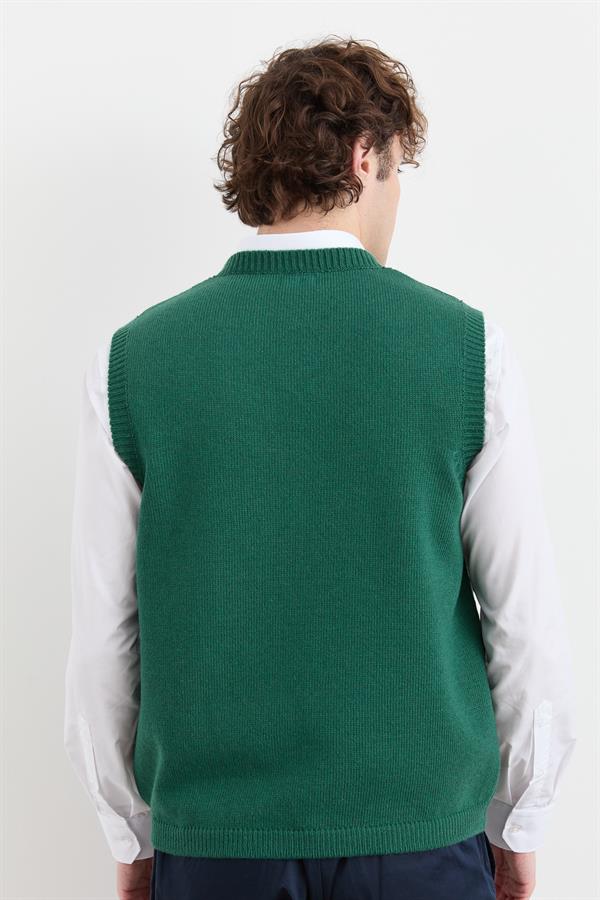 Мужской толстый шерстяной свитер с v-образным вырезом