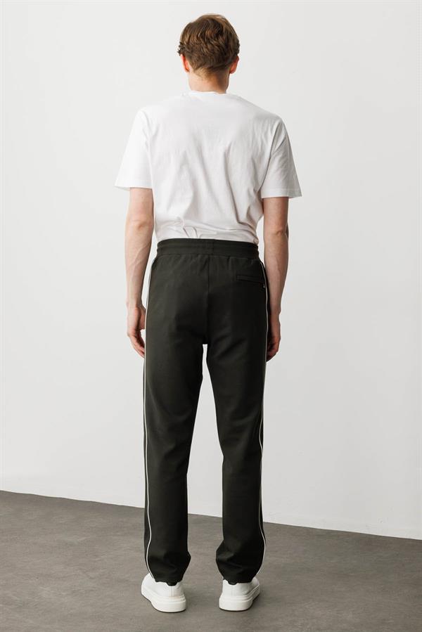 Erkek Yanı Çizgili Eşofman Altı K.Haki