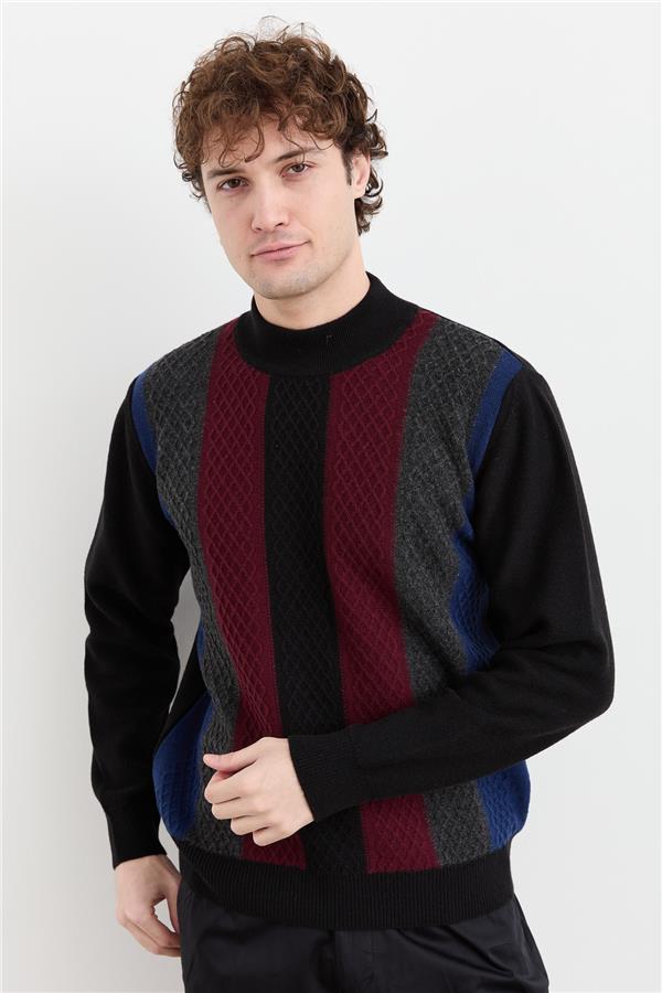 Мужской шерстяной свитер с рисунком спереди