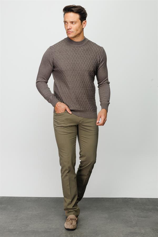 Мужская полуводолазка с расцветкой соты светло коричневая 