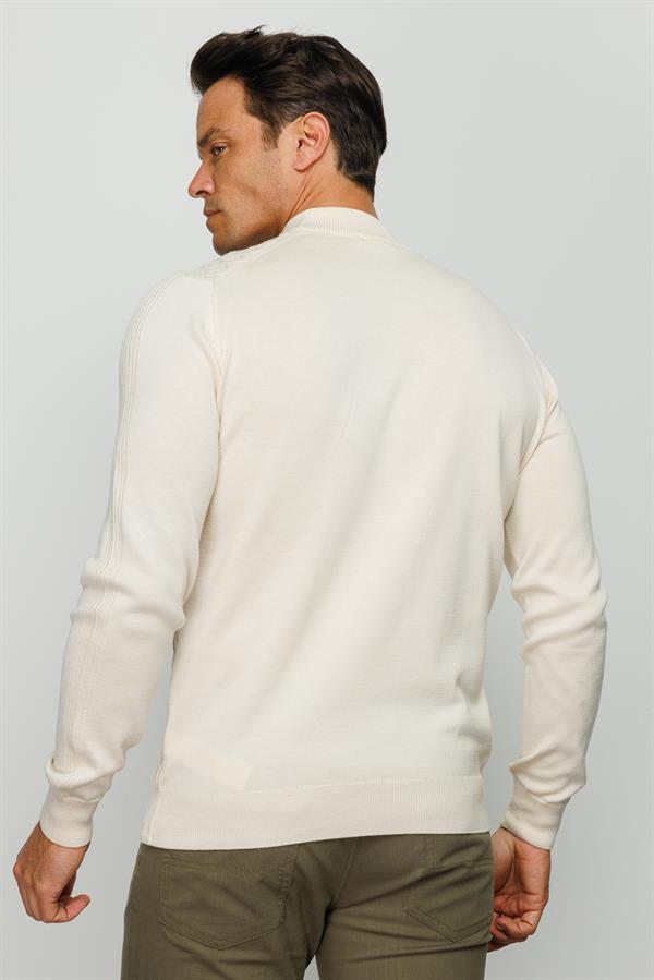 Мужская полуводолазка с расцветкой соты цвета слоновой кости 