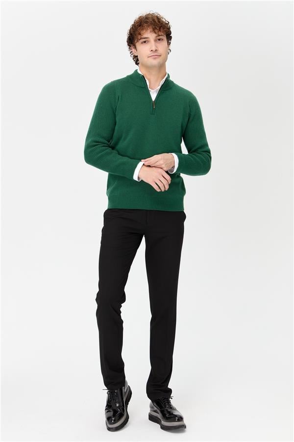 Мужской шерстяной свитер с высоким воротником Цвет утиной головы