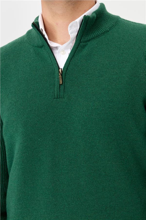 Мужской шерстяной свитер с высоким воротником Цвет утиной головы