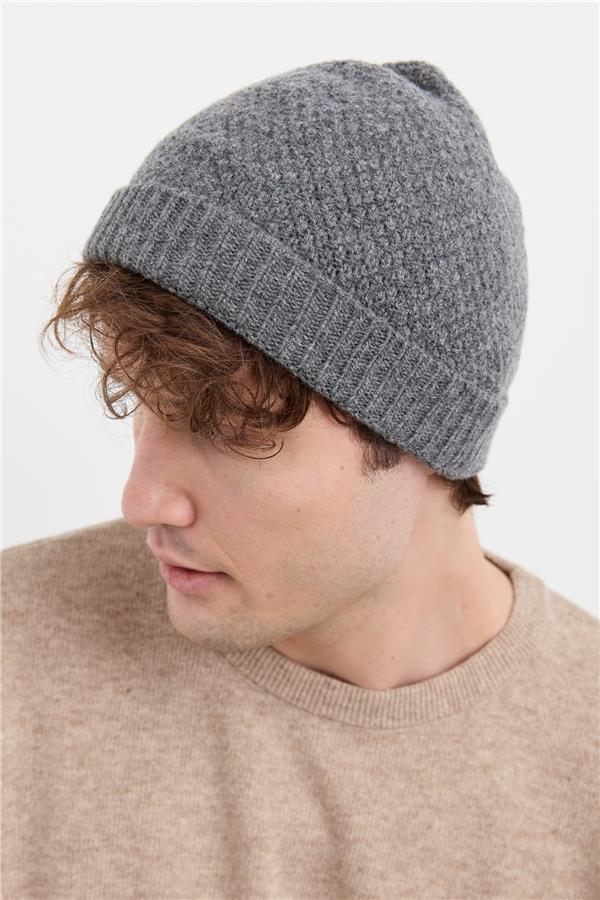 Мужская шерстяная шапка Копченый