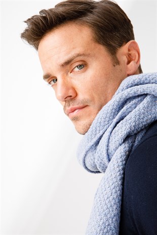 Мужской шерстяной шарф Коралловый Серый Синий