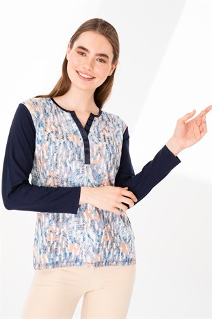 Женская блузка темно-синяя