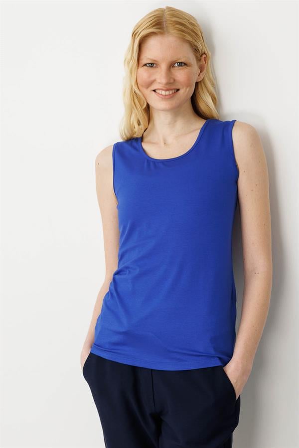 Kadın Askılı Penye T-shirt Saks