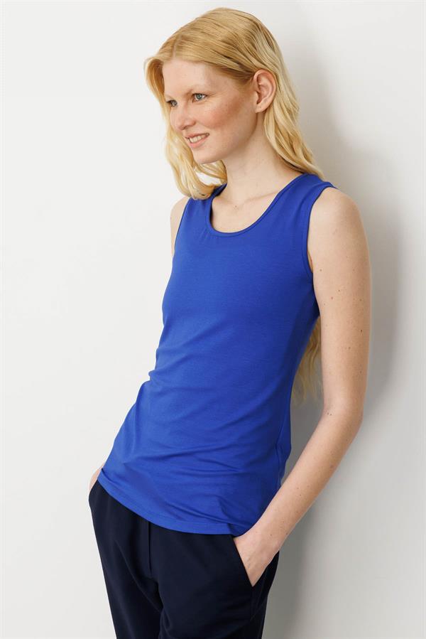 Kadın Askılı Penye T-shirt Saks