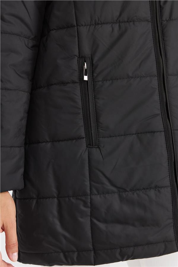 Женское стеганое пальто с подкладкой и рисунком