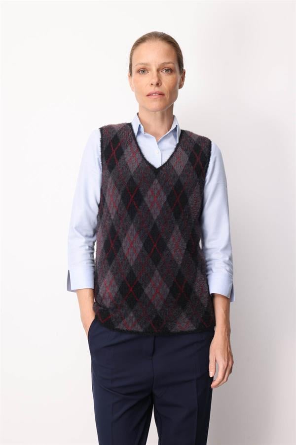 Kadın Baklava Desenli Süveter 17