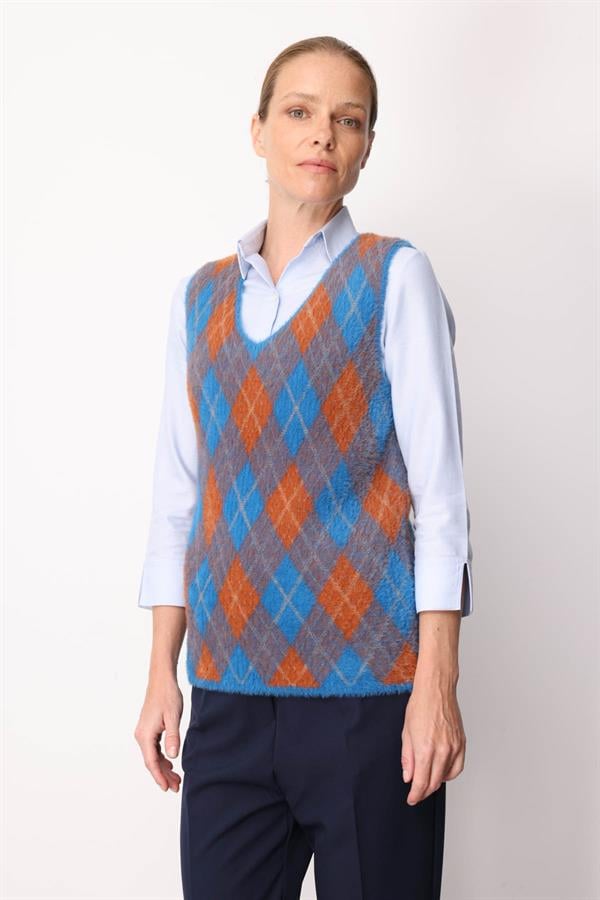 Kadın Baklava Desenli Süveter 21