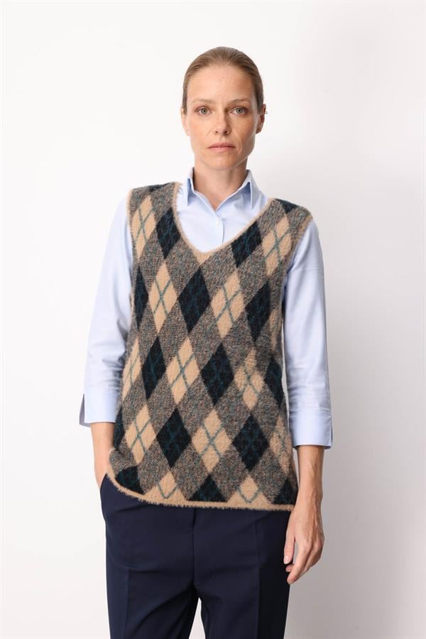 Kadın Baklava Desenli Süveter 25