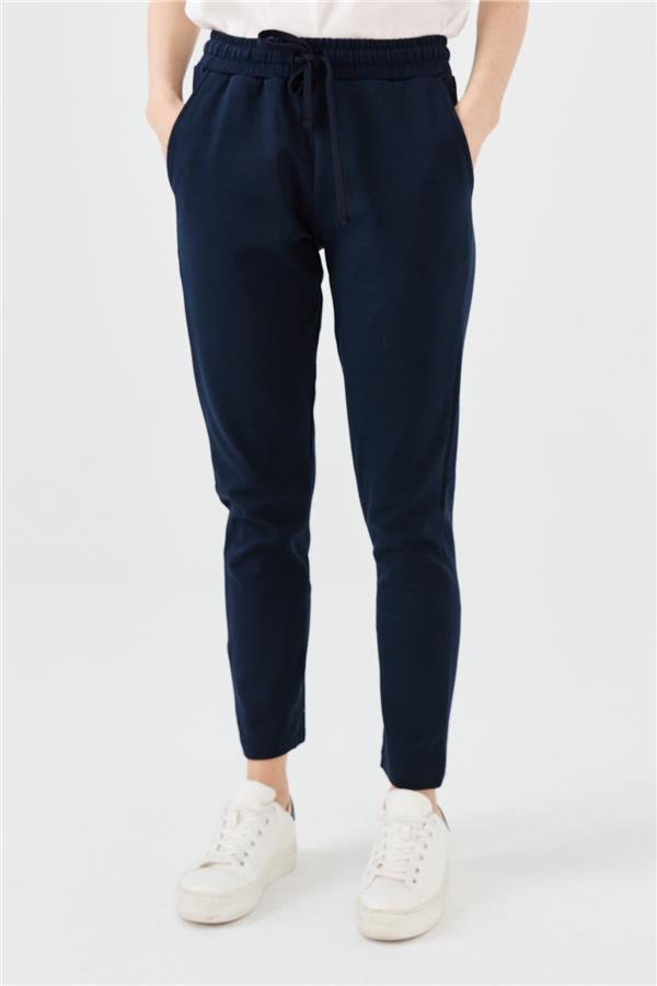 Kadın Beli Lastikli Pantolon Lacivert