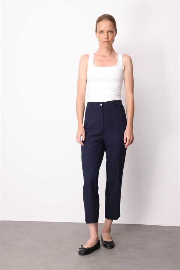 Kadın Beş Cepli Kumaş Pantolon Lacivert