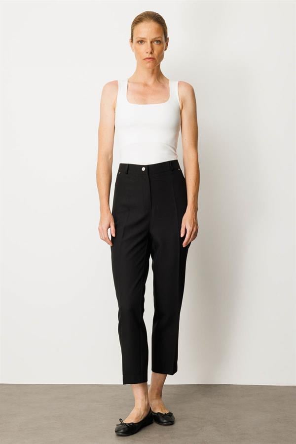 Kadın Beş Cepli Kumaş Pantolon Siyah